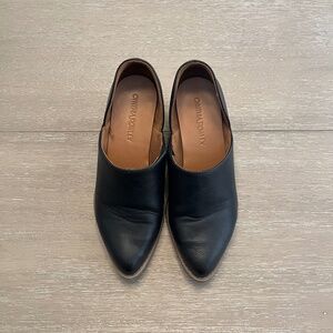 Black Faux Leather Heeled Shoes